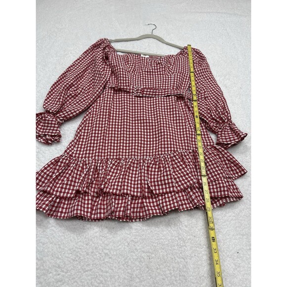 Anthropologie Maeve Mini Dress Red Off The Shoulder Ruffle Sexy Retro Size 6 NWT - Picture 4 of 13